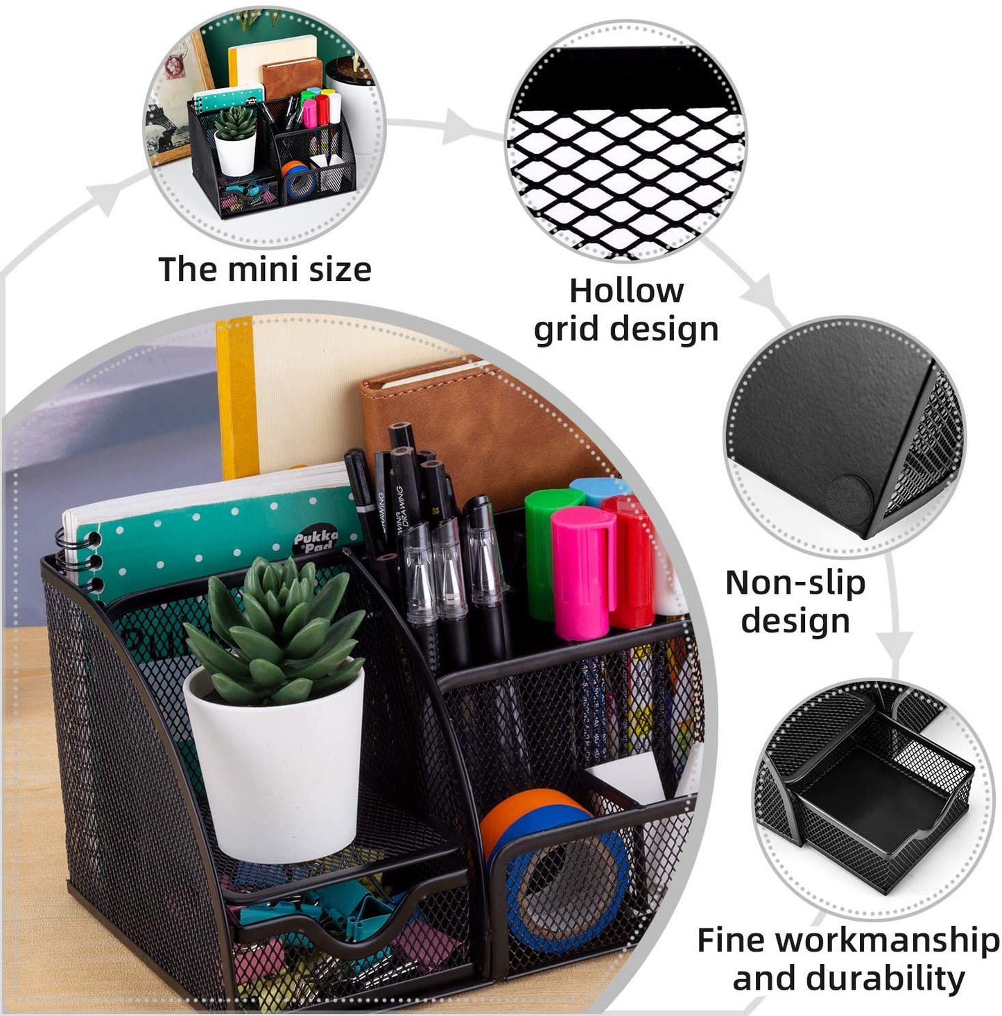 Mesh Desk Organiser Square